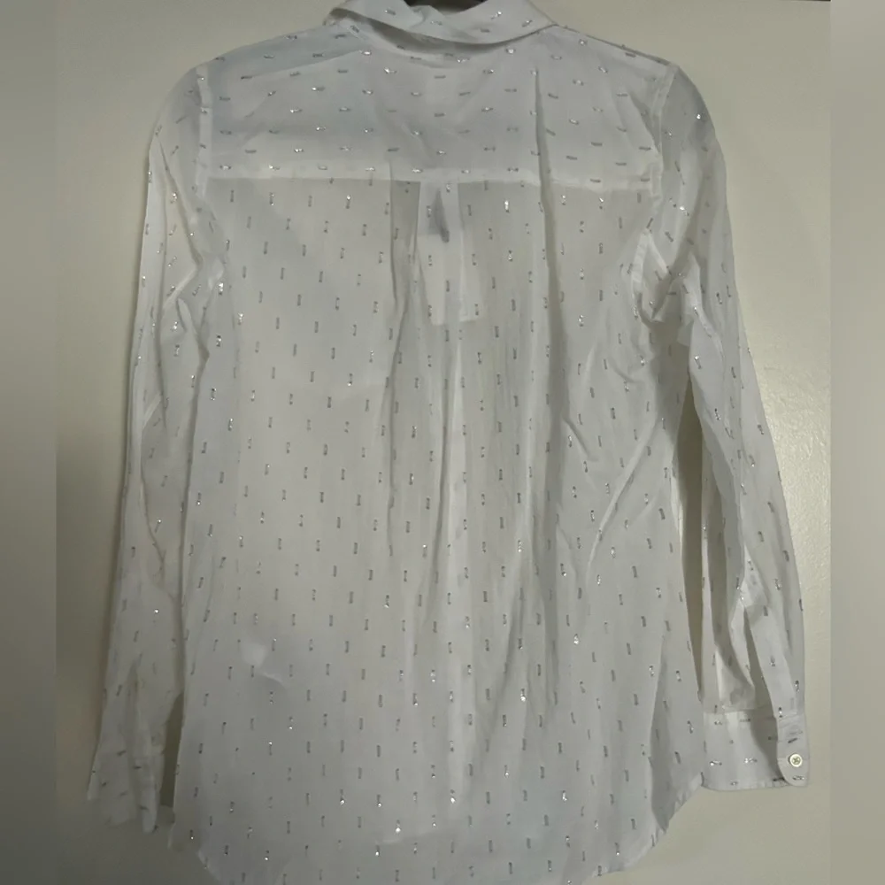 NWT Metallic Fitted Boyfriend Shirt - Picture 7 of 7